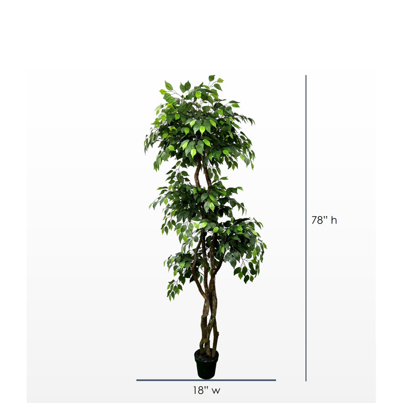 Hand-Made Primrue Giant 6.5'' Artificial Ficus Tree