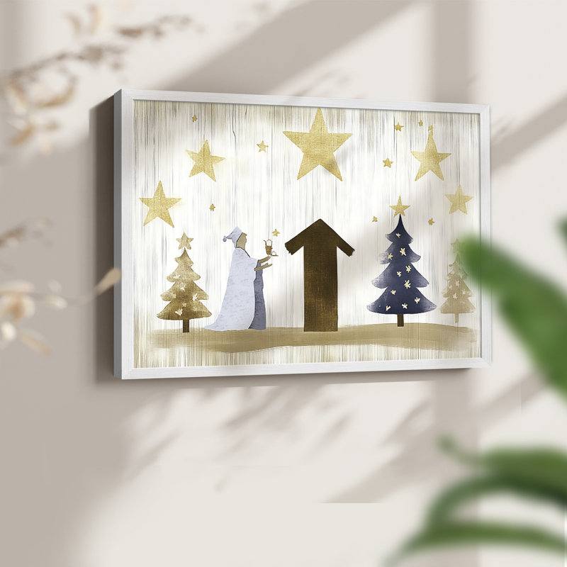 Chirstmas Art-V -Framed Print - Restickable, H 8 po x l 10 po, Blanc