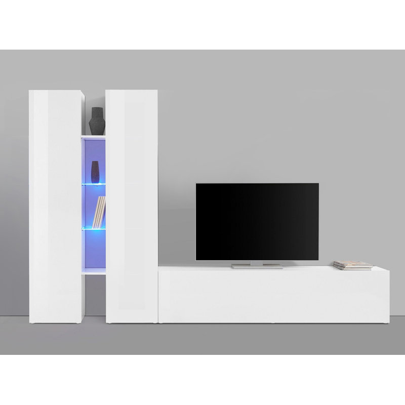 Maruska Unfinished Floating Entertainment Centre for TVs up to 70", White Glossy