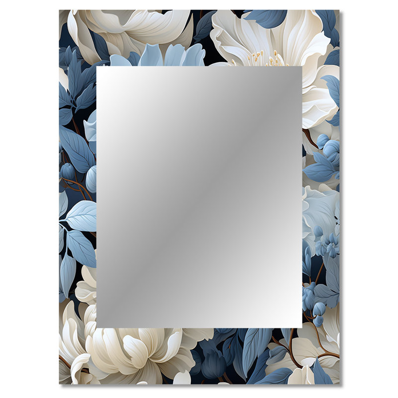 «Blencoe Misty Whispers Moody», miroir floral, 40 po x 30 po