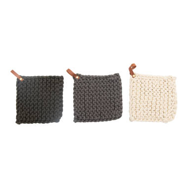 Crocheted Cotton Square Potholder Set of 4