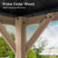 Pavillon de jardin permanent en bois 10 pi x 12 pi avec toit double en acier galvanisé pour terrasse, jardin, terrasse, bois de cèdre, gris
