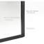 Miroir mural arqué en métal noir 24 po x 36 po pour salle de bain contemporaine - Verre, alliage d'aluminium, film incassable et panneau de protection de densité-710758431-710758429