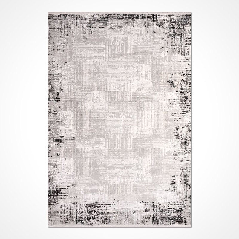 Tapis beige moderne lavable à la machine, Rectangle 2 pi 8 po x 5 pi