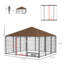 Chenil extérieur, enclos pour chiots de 6,9 pi x 6,9 pi x 5 pi avec auvent, cage de clôture pour parc de jardin