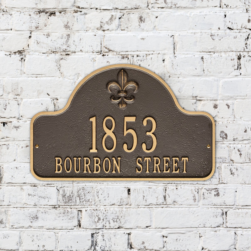 Lexy 2-Line Wall Address Plaque, Bronze/Gold, Yes