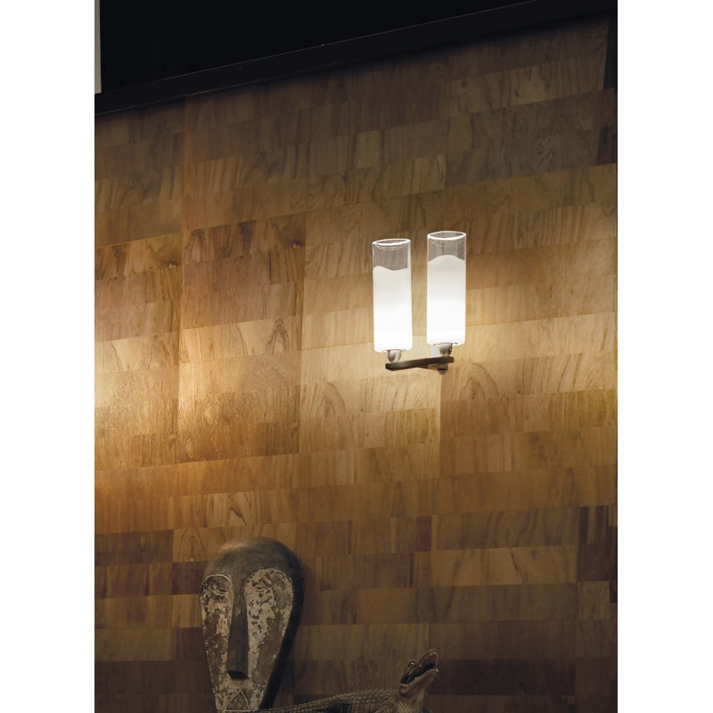 Lio Wall Lamp L1P Crystal White Satin Nickel G9 Ul, 9" H x 2" W x 7" D