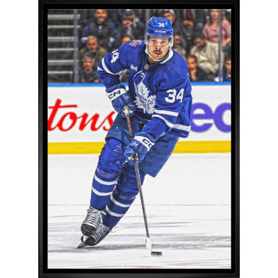 Auston Matthews, toile encadrée 20 x 29 feuilles d'érable Action-V