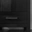 Armoire de salle de bain avec meuble-lavabo noir à motif ondulé à grain d'eau noir Goodyo