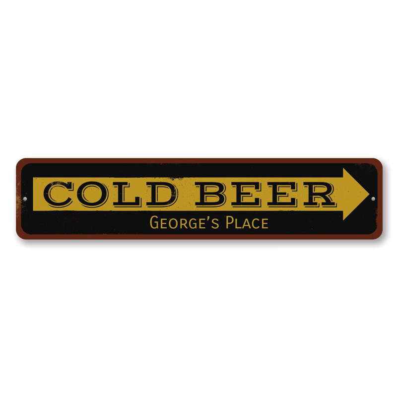 Enseigne froide en aluminium «Cold Beer», H 6 po x l 24 po x P 0,06 po, Oui