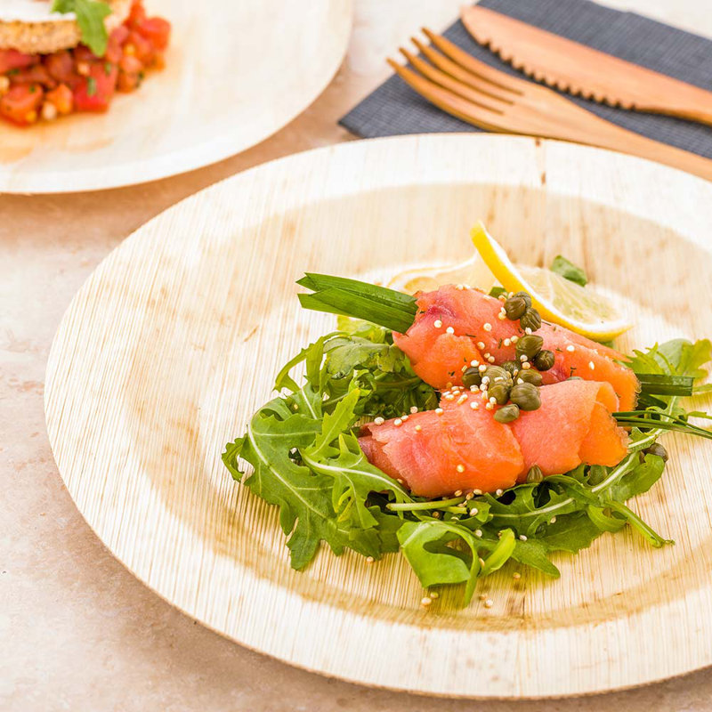 Restaurantware-9 Inch Large Bamboo Tableware, 50 Disposable Bamboo Plates - Sustainable, Round, Heavy-Duty Dinner Plates, For Parties, Banquets, Or Catered Events