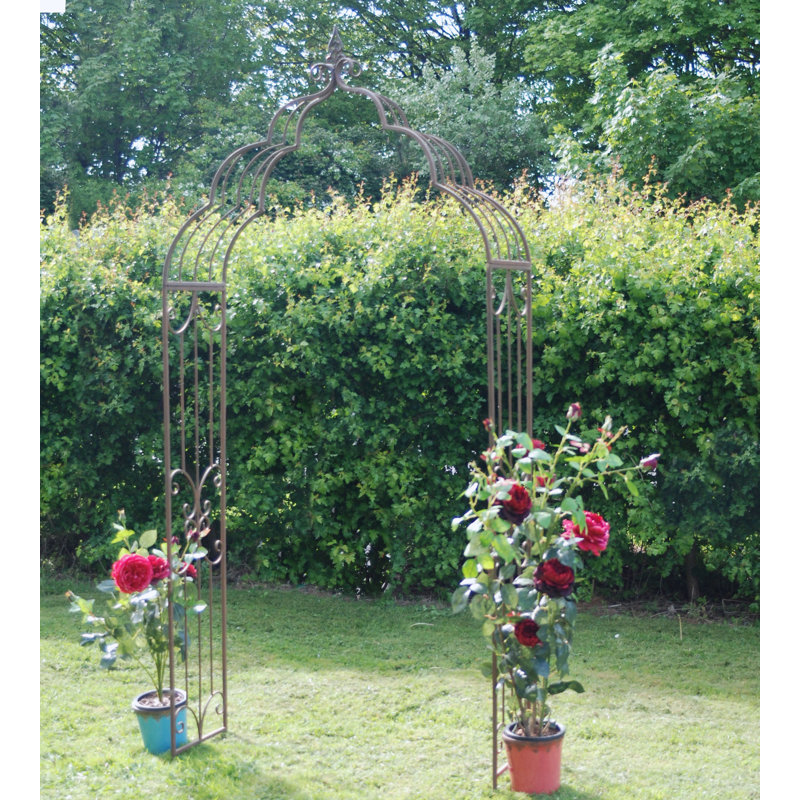 Crocett 122cm W x 38cm D Steel Arbour, Rusty