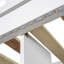 Lit mezzanine simple en bois avec bureau intégré, DEL, tablettes de rangement, armoires et escalier, blanc-1597168016