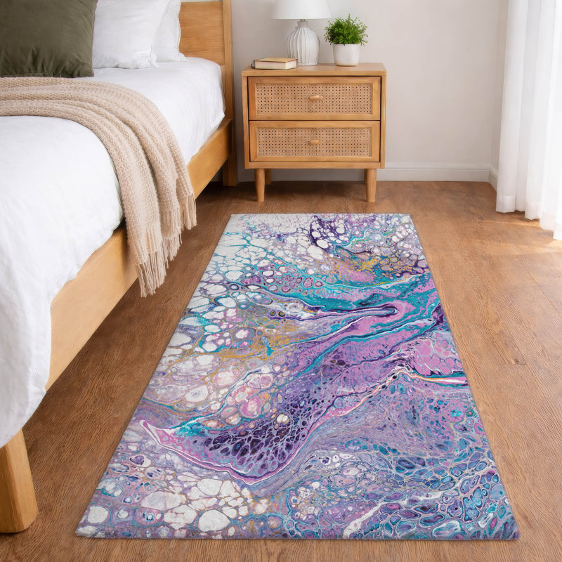 Premium Machine Washable Dream Shag ADS64 Abstract Rug, 2'3" x 7'6" Runner