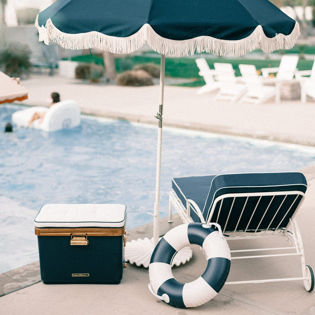 The Classic Pool Float, 10" H x 3" W x 10" D, Navy/White