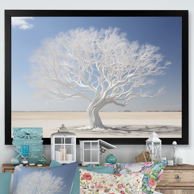 Arbre d'hiver gris et blanc, reproduction sur toile