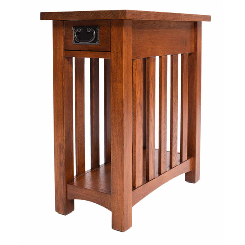 Shabbona Solid Wood End Table with Storage, Cherry