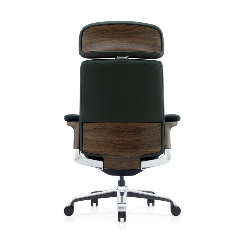 Fauteuil de direction moderne en cuir Vivian, Vert