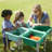 ECR4Kids Stackable Square Bins with Non-Snap Lids, Multipurpose Organization, 2-Pack-100032956