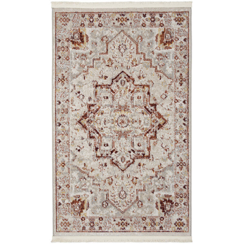 Tapis traditionnel rouge Merry Farmhouse, Rectangle 2 pi 2 po x 3 pi 9 po