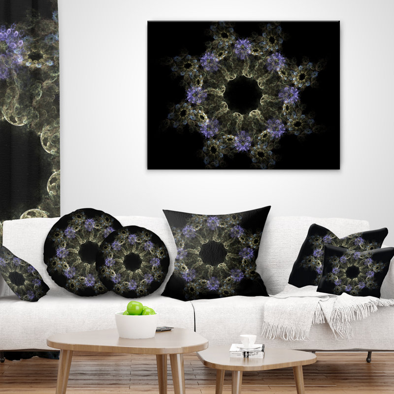 Coussin à imprimé floral Glow, 18 po x 18 po, Coussin décoratif