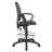 Reza Rolling Drafting Armchair, Footring, Black Faux Leather, Swivel