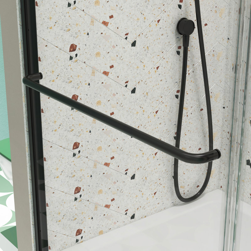Porte de douche, porte coulissante, avec verre trempé de 1/4 po