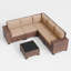 Ensemble de conversation modulaire en rotin 6 pièces avec coussins-1615801001