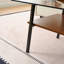Table basse rectangulaire avec plateau en verre trempé et pieds en métal noir moderne-2102453254-2102453252