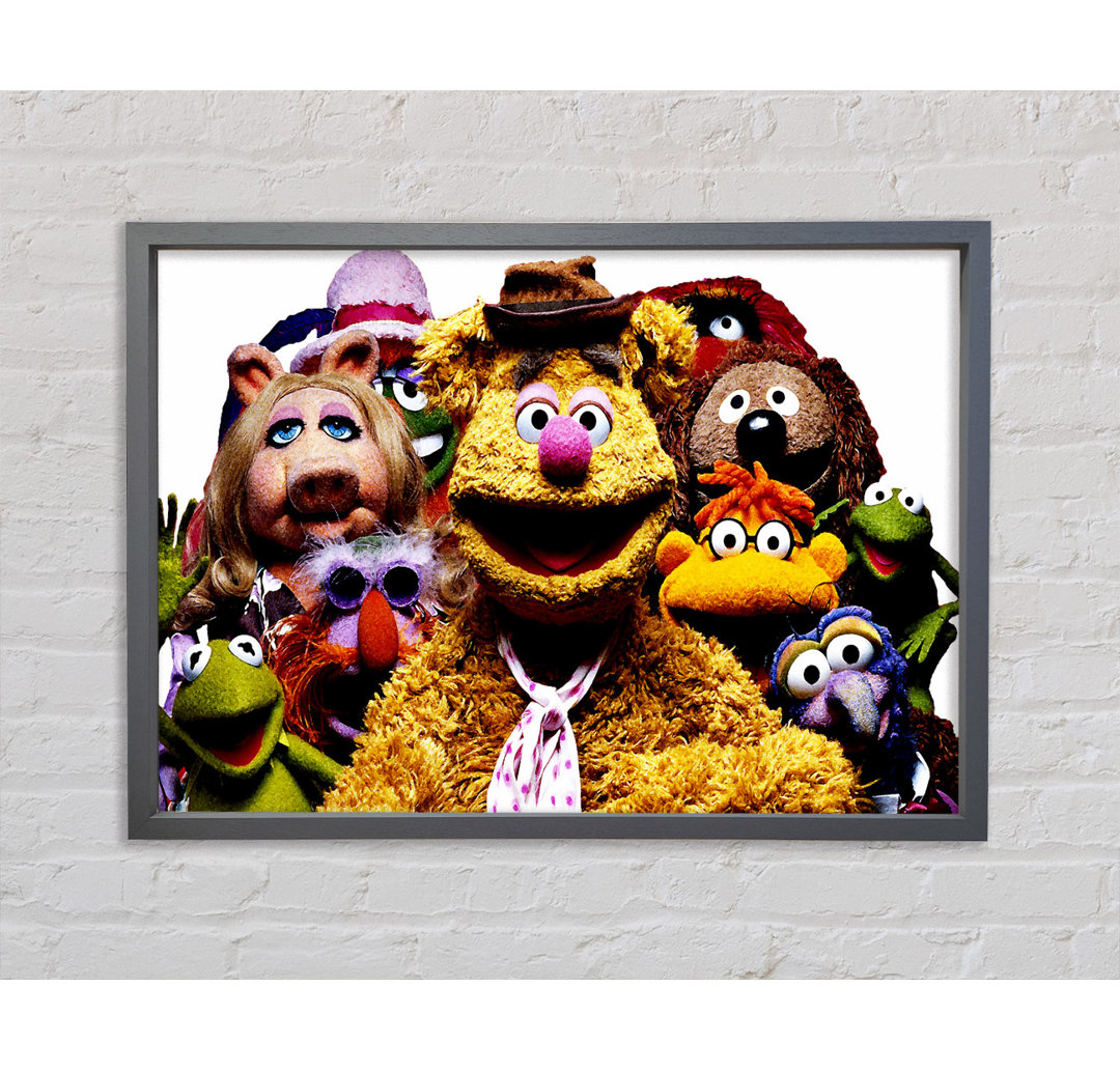 Die Muppets Crew Retro 1970S - Einzelner Bilderrahmen Kunstdrucke auf Leinwand