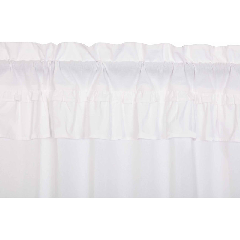 Bremen Cotton Ruffled Window Valance, 16" W x 60" L, White