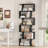 Hermoth 75'' H X 27.6'' W Tall Geometric Bookcase,6-Tier Storage Shelf, Contemporary Display Shelf-637443087-651166310-647997373