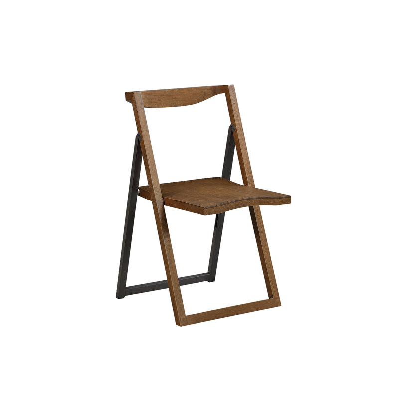 Sydney Chestnut Wire-Brush Finish Folding Chairs, Set of 2