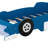 Twin Size Race Car Platform Bed With Wheels, Blue - Solid And Design Car-Shaped Wheels In Dependable Quality-1642619840