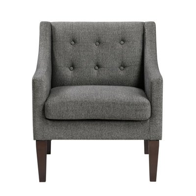 Stylish Accent Chair With And Plywood Seat Base Button- Comfortable Foam Robust Structure