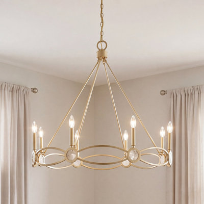 8-Light Chandelier in Spun Gold