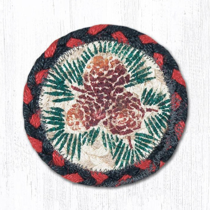  Décoration en pin en jute tressée à motif pomme de pin avec motif inspiré de la nature