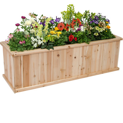 Wood Outdoor Raised Garden Bed Planter Box