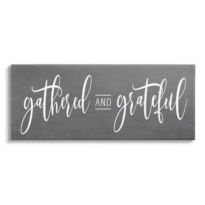" Gathered And Grateful Fancy Cursive Thankful Family " by Lettered And Lined