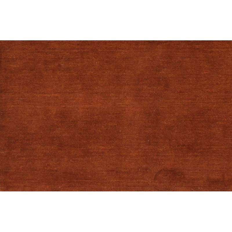 Magdaline Hand Loomed Wool Rust Area Rug, Rectangle 3'6" x 5'6"