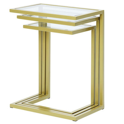  Contemporary 24" Chrome Glass Rectangular End Table