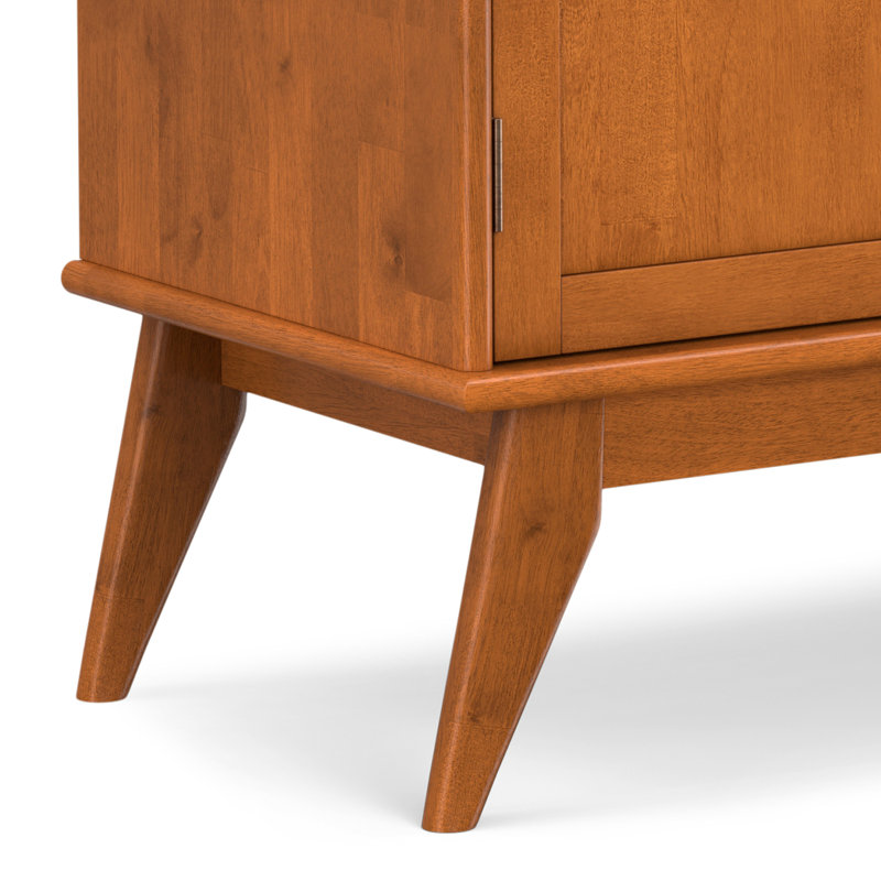 Draper Teak Brown Solid Hardwood Mid-Century Bar Cabinet