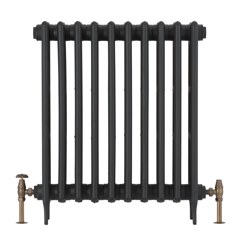 Abbotsford Heating Manual Radiator Valve with Ornate Wheel Head & Lockshield, Copper