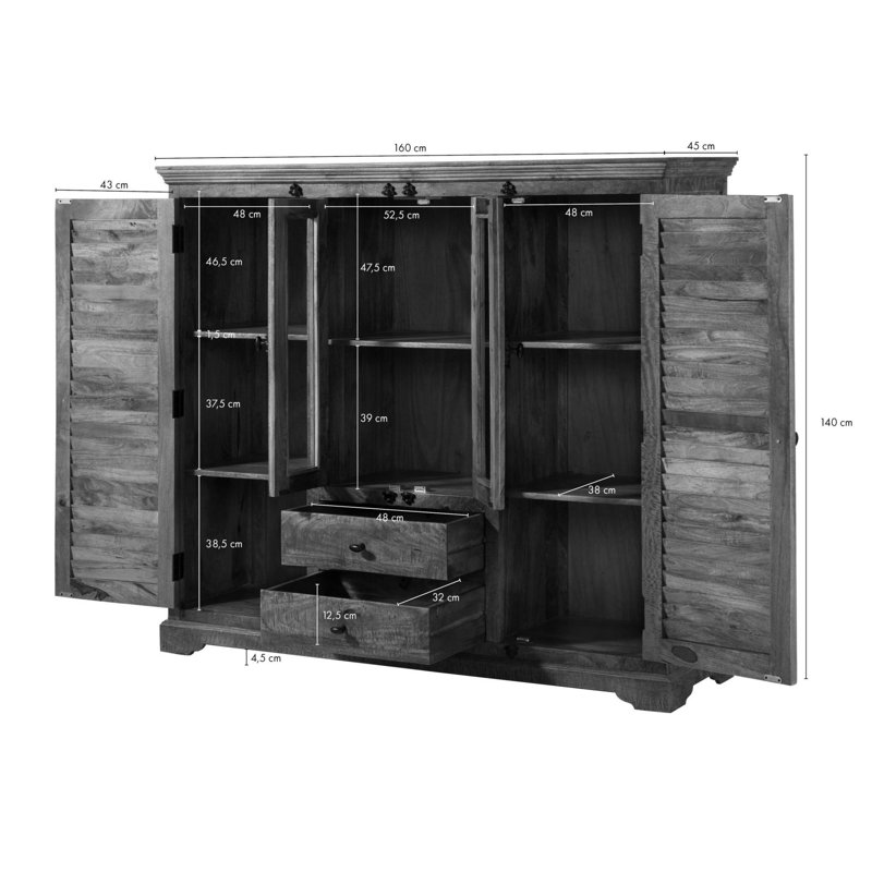 Rodez 160cm Solid Wood Sideboard