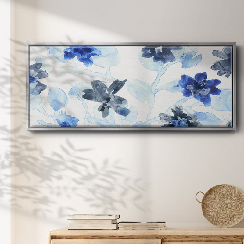 Blue Gossamer Garden - Toile avec cadre en V, H 8 po x l 20 po