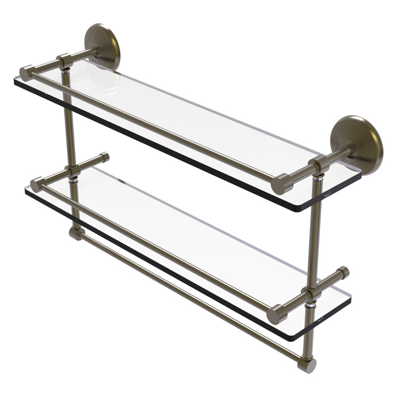 Tilney 2 Piece Tiered Shelf with Towel Bar, Antique Brass