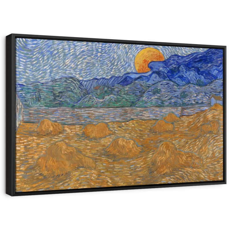 "Art mural gerbes de blé et lune montante", H 29 po x l 43 po