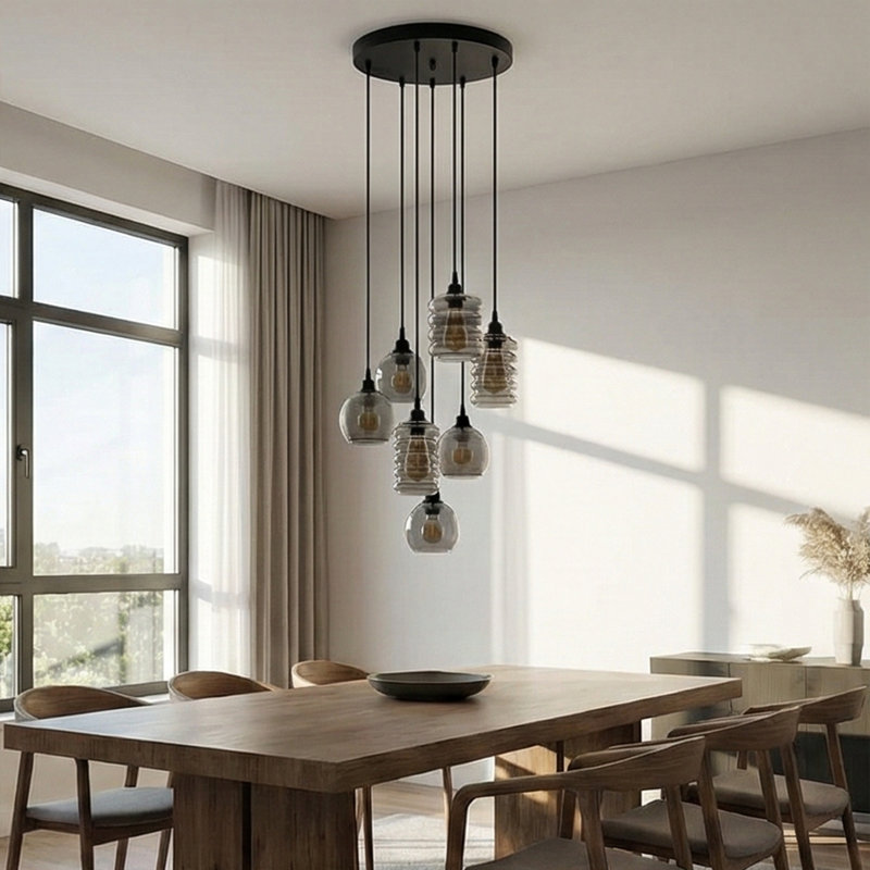 Luminaire suspendu grappe 7 lumières Pixley