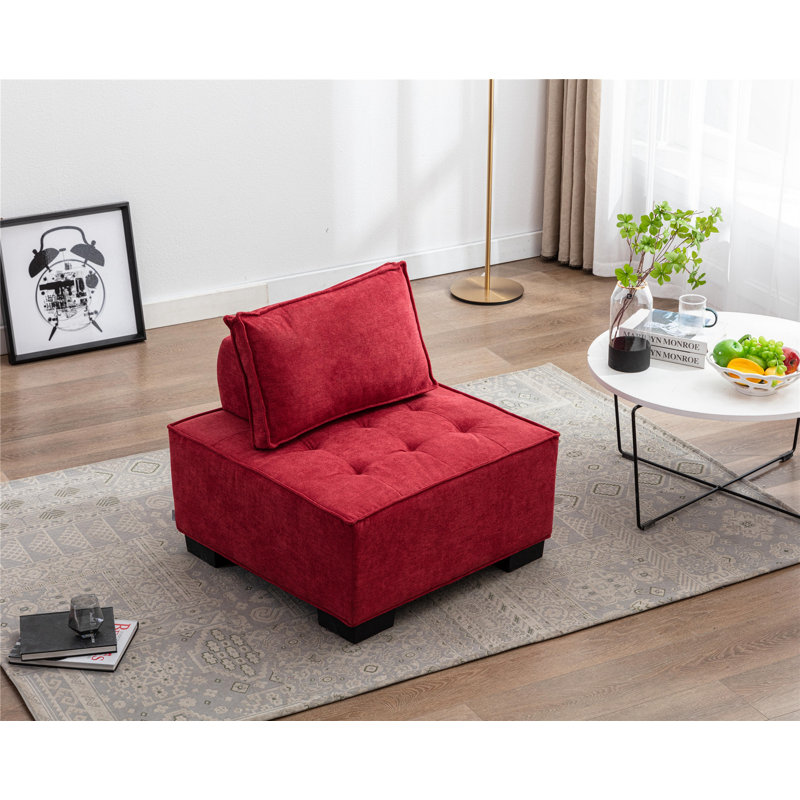 Repose-pieds de salon, Polyester rose rouge