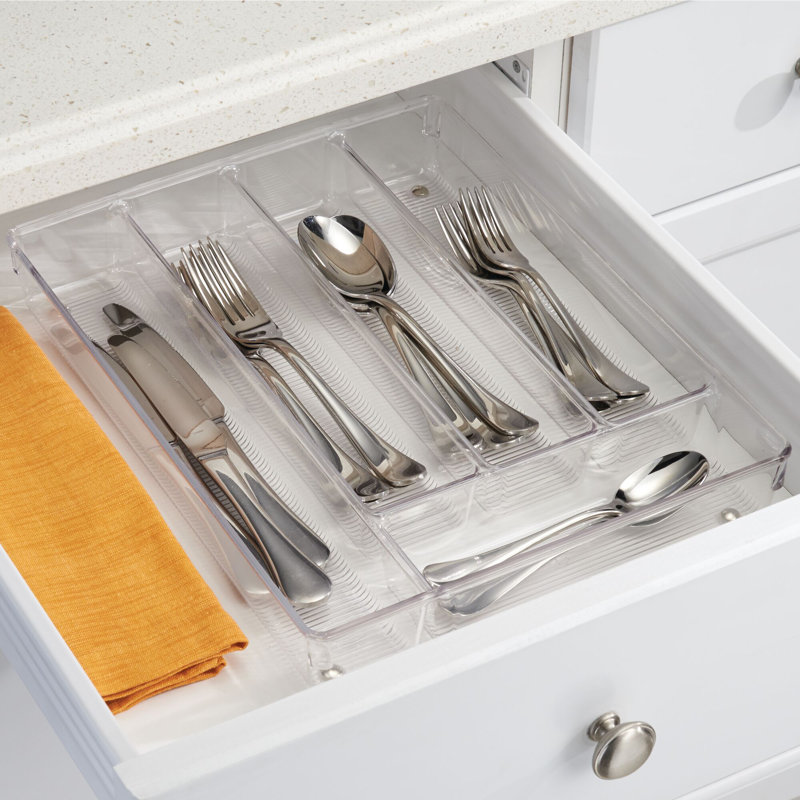 Linus 2" H x 13.75" W x 10.75" D Flatware & Kitchen Utensils Drawer Organizer